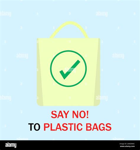 Vector Illustration Save Ecology Say No To Plastic Bags Natural Bag