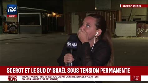 À Sdérot en Israël une roquette du Hamas explose pendant le duplex de