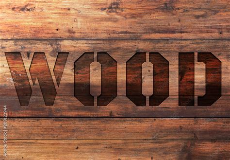 Wood Text Effect Mockup Stock Template Adobe Stock