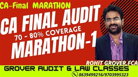 CA Final Audit Marathon 1 II CA Rohit Grover Cafinalauditmarathon