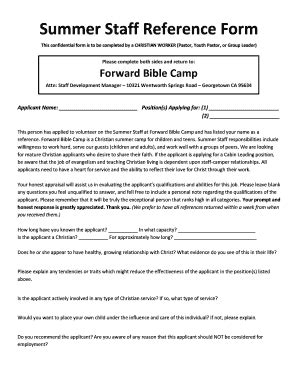 Fillable Online Reference Form For Christian Worker Forward Bible