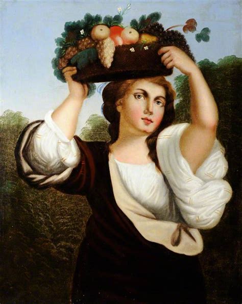 Lady With A Basket Of Fruit On Her Head Art UK