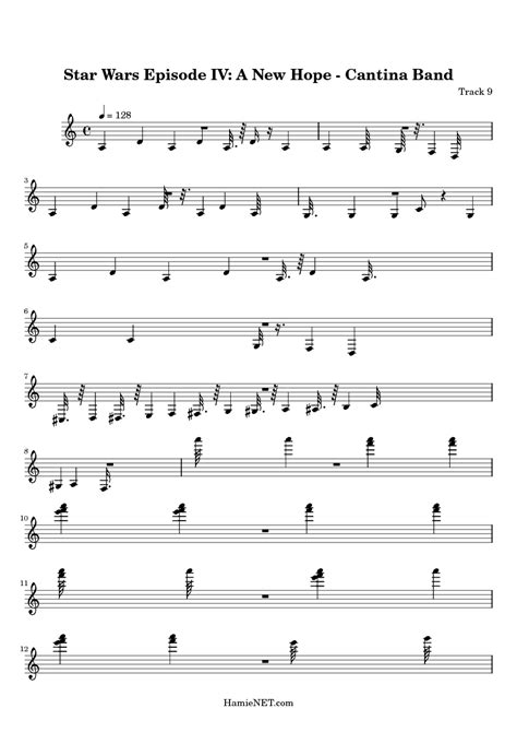 Star Wars Episode Iv A New Hope Cantina Band Sheet Music Star Wars