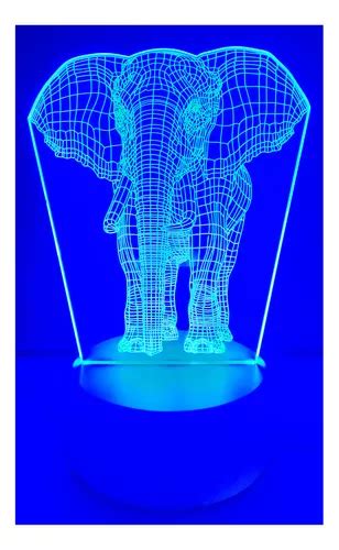 L Mpara Holograma Elefante Luz Led D Usb Decoraci N Cuotas Sin Inter S