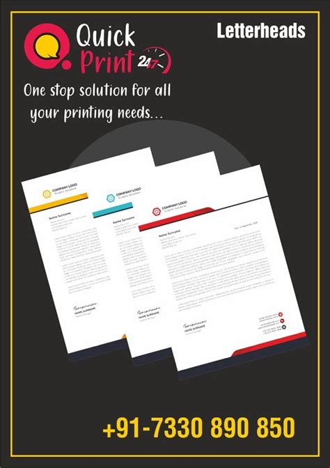 Corporate Letter Head Printing Service At Rs Page Letterhead