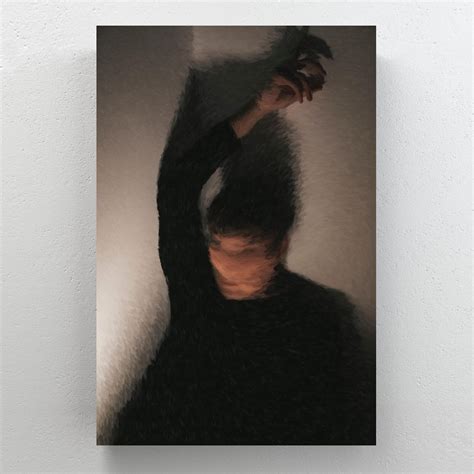 Latitude Run® Man In Black Suit With Blurred Face Wrapped Canvas