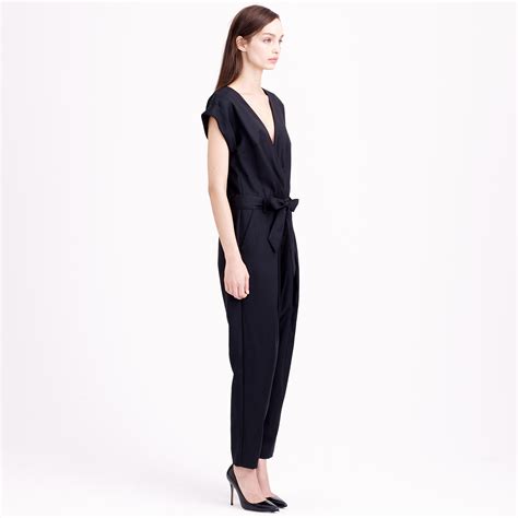 J Crew Collection Tropical Wool Jumpsuit In Black Lyst