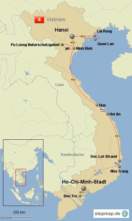 Stepmap Vietnam Landkarte F R Asien