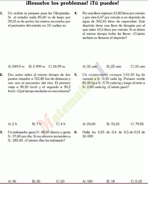 Suma Resta Multiplicacion Y Division De Decimales