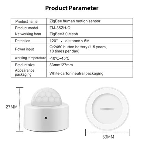 Tuya Zigbee Human Motion Sensor Smart Home Mini Pir Motion Sensor