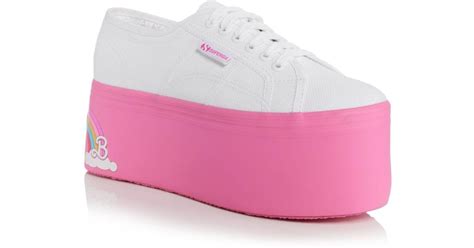 Superga X Barbie Rainbow Platform Lace Up Sneakers In Pink Lyst