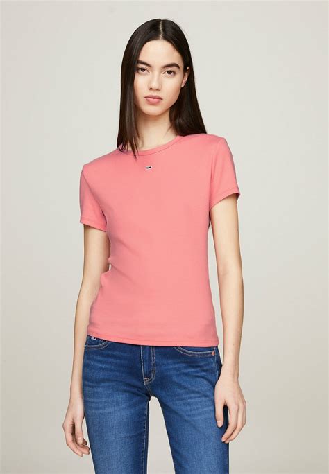 Tommy Jeans Essential T Shirt Basic Tickled Pink Rosa Zalando At