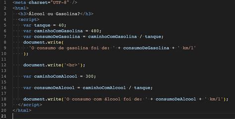 C Lculo Consumo De Gasolina X Lcool Javascript E Html Desenvolva Um