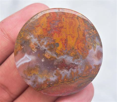 Seam Agate Cabochon Moroccan Seam Agate Gemstone Round Etsy