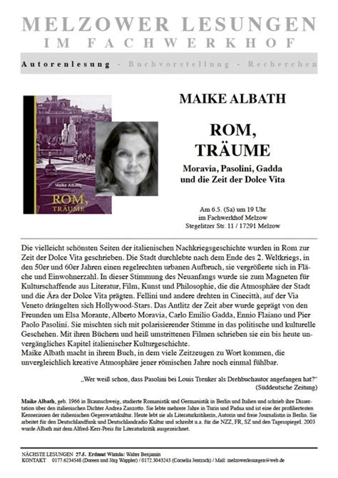 Lesung 06 05 2017 Rom Träume Maike Albath liest aus ihrem Buch