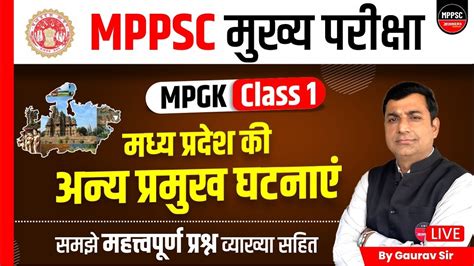 Major Events Of Mp Mppsc Mains Mpgk Mppsc Mains Mpgk For