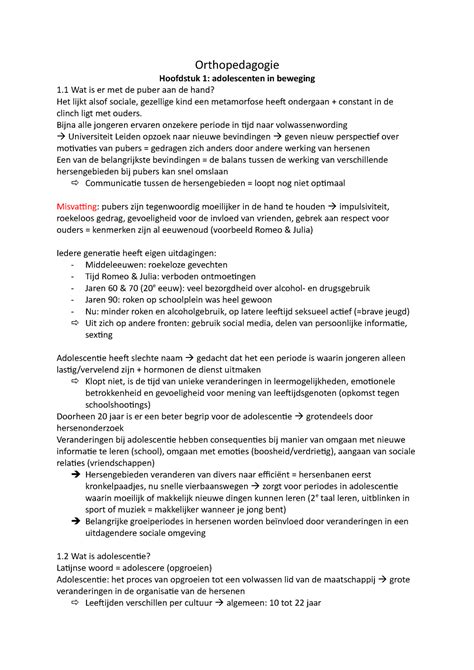 Ortho Pedagogie Sv Samenvatting Opo Orthopedagogie Ucll Studocu