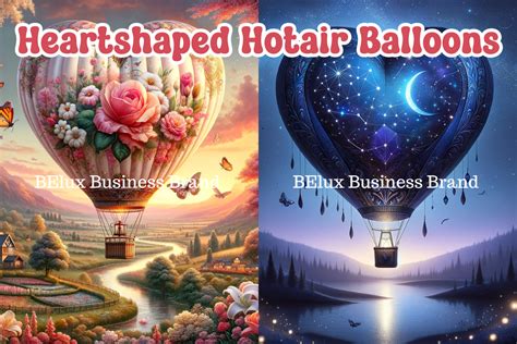 Heartshaped Hotair Balloons Graphic By BElux Business Brand Creative