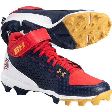 Under Armour Youth Harper 6 Mid RM Jr. LE Molded Baseball Cleat | BaseballSavings.com