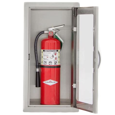 Bbqguys Signature 14 Inch Stainless Steel Semi Recessed 10 Lb Fire Extinguisher Cabinet