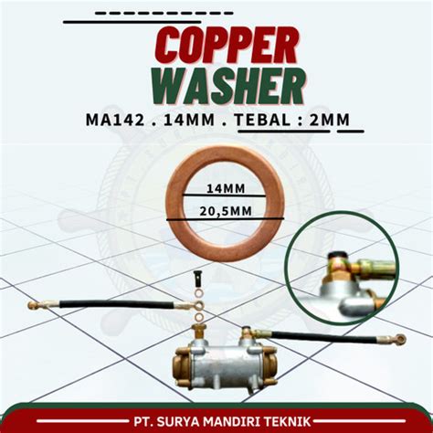 Jual COPPER WASHER MA142 14MM RING TEMBAGA 14MM Tebal 2MM Kota