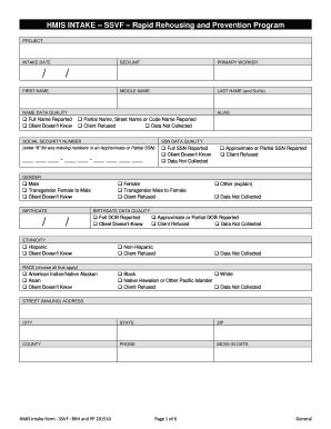 Hmis Intake Ssvf Rapid Rehousing And Prevention Program Caresny