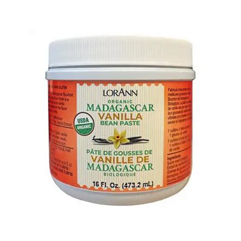 LorAnn Oils Organic Madagascar Vanilla Bean Paste 16 Oz Extracts