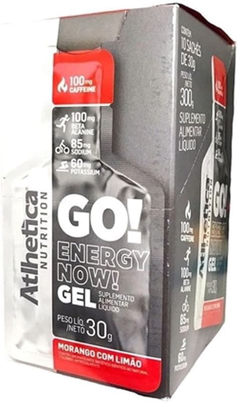 Atlhetica Nutrition GO ENERGY NOW GEL 10 sachês de 30g Morango