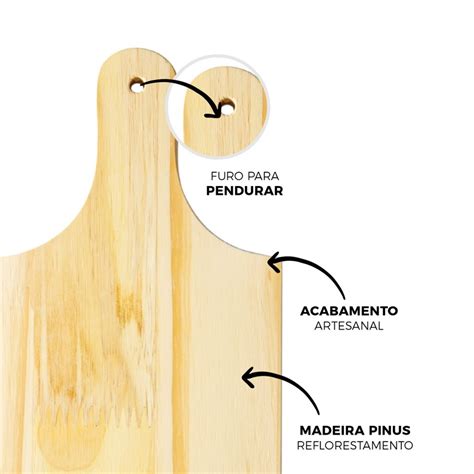 Kit T Bua De Corte Pinus Retangular Frios Legumes Petiscos