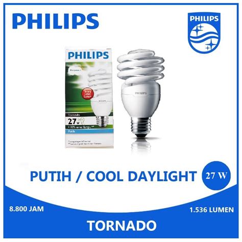 Jual Lampu Philips Tornado W Putih Cool Daylight K Spiral Watt