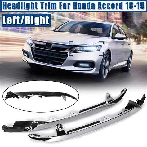 Car Left Right Front Bumper Driver Grille Chrome Molding Headlight Trim For Honda Accord 2018 2019