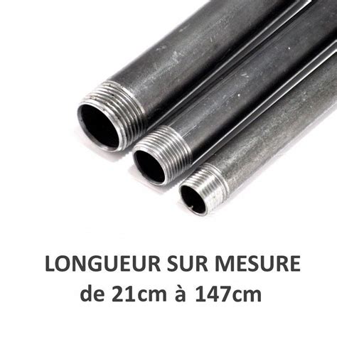 Tube mamelon fileté acier fonte noire découpe sur mesure Tube acier