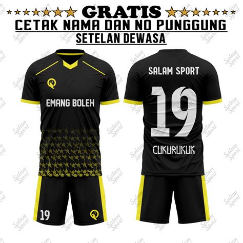 Jual Free Sablon Nama Dan Nomor Baju Bola Setelan Jersey Futsal Sepak