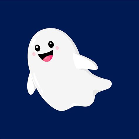 Halloween ghost, cartoon kawaii funny character 46914812 Vector Art at ...