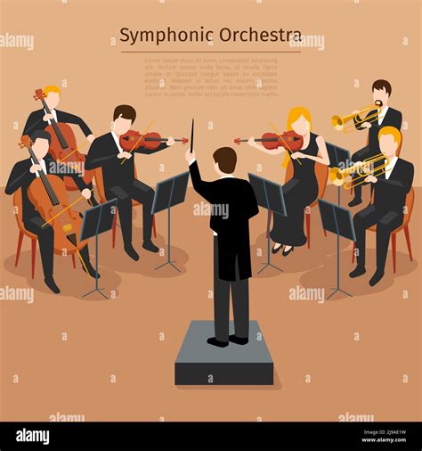 Symphonic orchestra. Music concert and sound symphony, instrumental ...