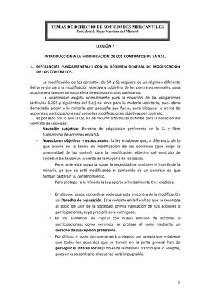 Leccin Modificacin Objetiva Del Contrato La Modificacin