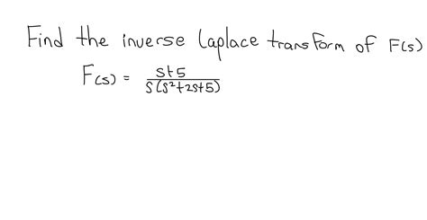 Solved Find The Inverse Laplace Trans Form Of F S Chegg