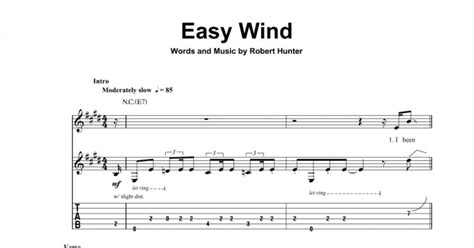 Easy Wind Guitar Tab Single Guitar Print Sheet Music Now