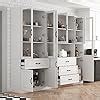 Amazon Hitow Tall Bookshelf With Glass Doors Drawers Piece