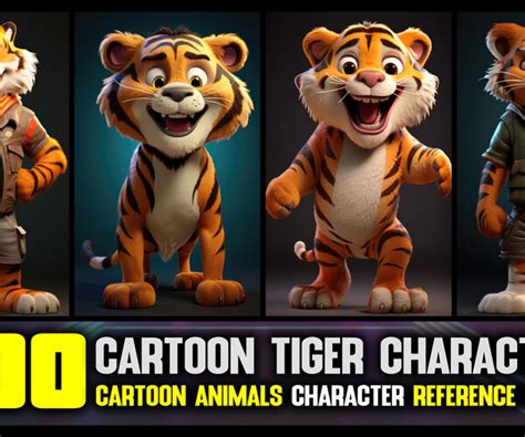 ArtStation - 300 Cartoon Tiger Characters - 4K Reference Image Pack ...