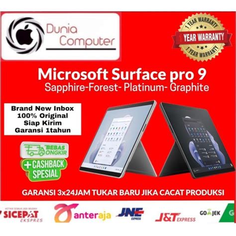 Jual NEW Microsoft Surface Pro 9 Intel i7 12th Gen RAM 16GB SSD 256GB - graphite, unit only ...