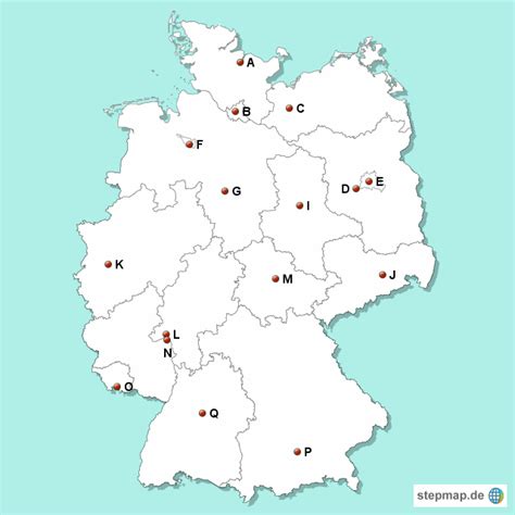 StepMap Deutschland Bundesländer stumm Landkarte für Deutschland