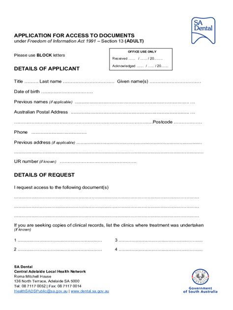 Fillable Online Foi Application Form Adult Jul Docx Fax Email Print