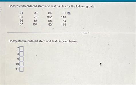 Solved Construct an ordered stem and leaf display for the | Chegg.com