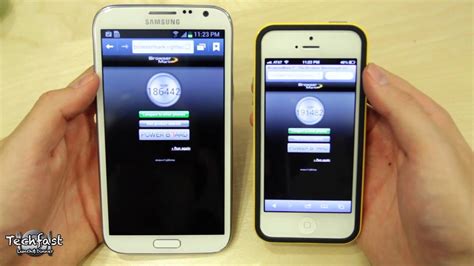 Apple Iphone Vs Samsung Galaxy Note Ii Speedtest Youtube