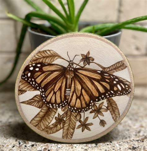 Monarch Butterfly Inch Wood Slice Sherry Adkins Art Custom Wood