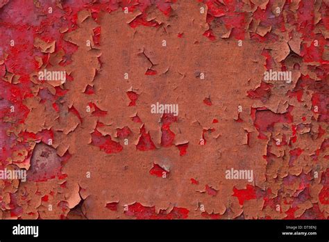 Red Paint Peeling Off Or Old Metal Painted Texture Stock Photo Alamy