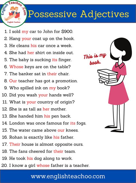 20 Examples of Possessive Adjectives In Sentences - EnglishTeachoo | Possessive adjectives ...