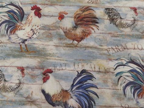 Chicken Fabric 100 Cotton Fabric Fabric By The Yard Etsy New Zealand