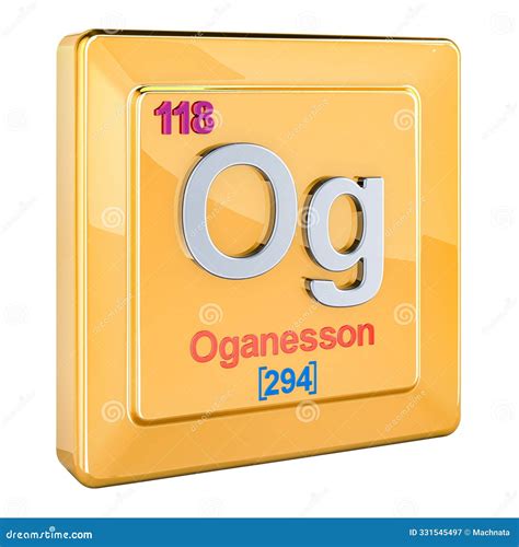 oganesson og periodic table element royalty  stock photo